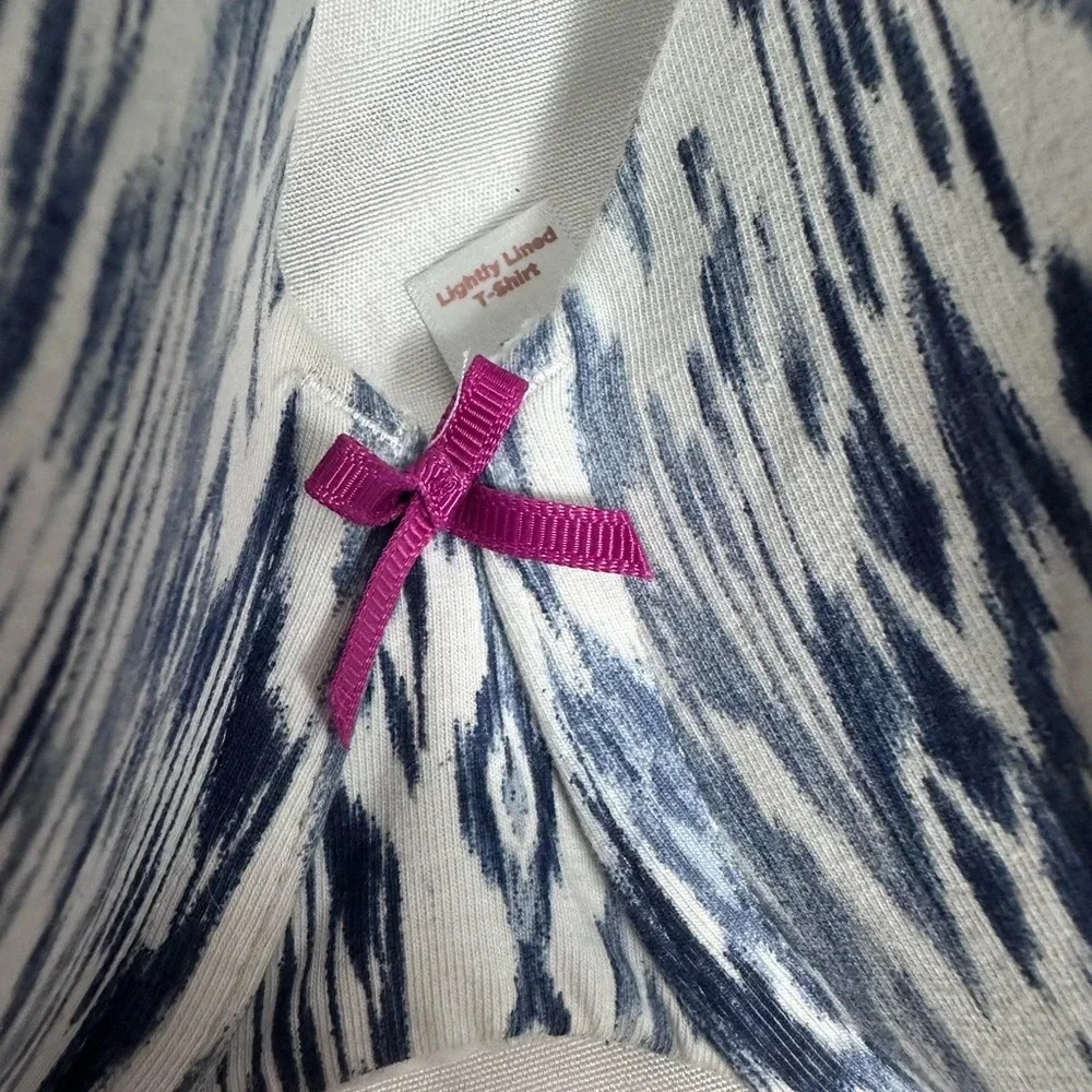 Cacique blue and white print lightly lined t-shirt bra size 44C - Picture 5 of 10